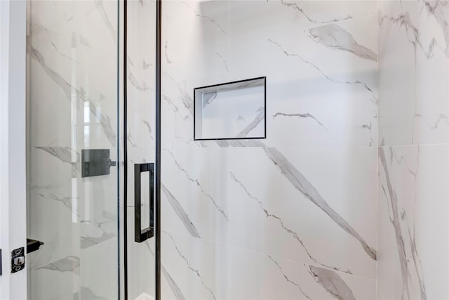 interior details featuring walk in shower