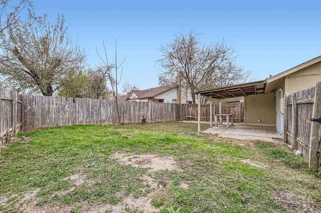 view of yard featuring a patio area