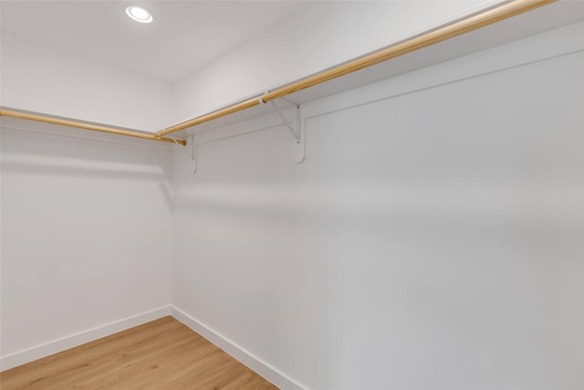 spacious closet featuring hardwood / wood-style flooring