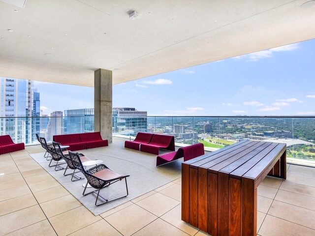 view of patio featuring an outdoor living space