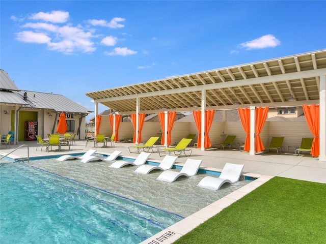 view of pool featuring a patio area