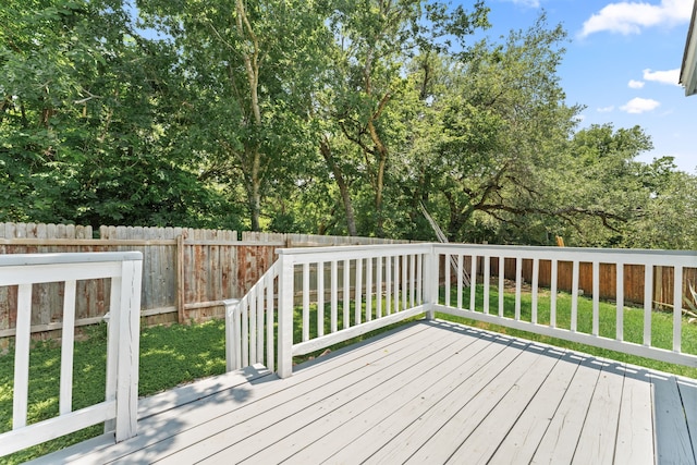 deck with a yard