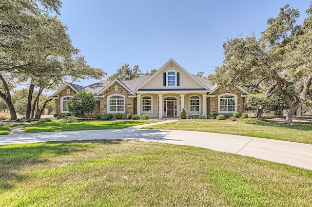 view of front of home with a front yard