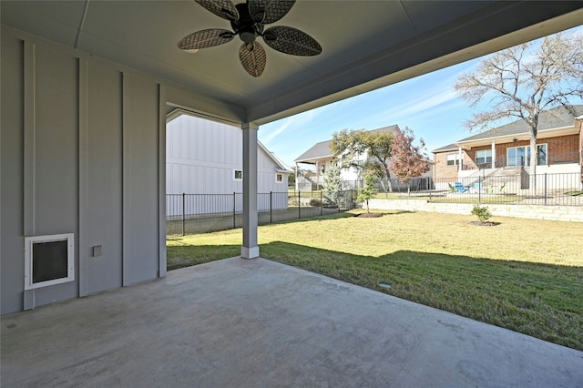 view of patio / terrace with ceiling fan