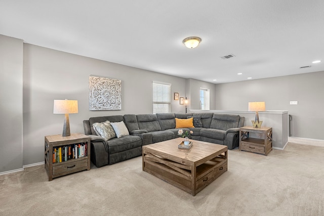 view of carpeted living room