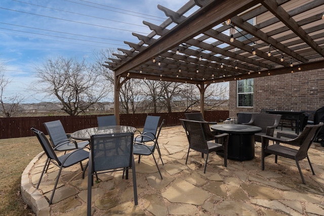 view of patio with a pergola