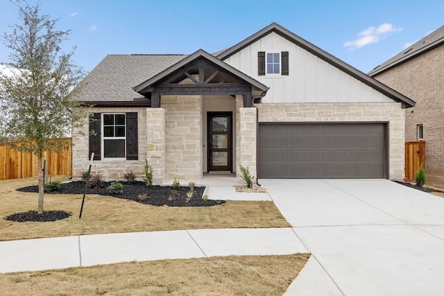 view of front facade with a front lawn and a garage