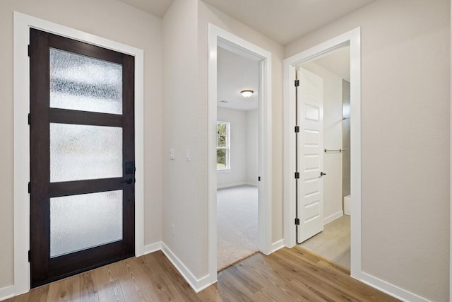 entryway with light wood-type flooring