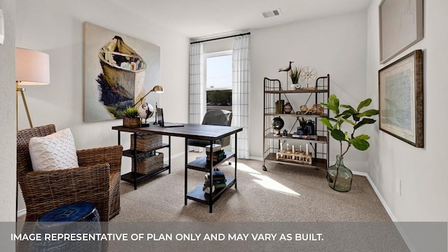 office area with carpet floors