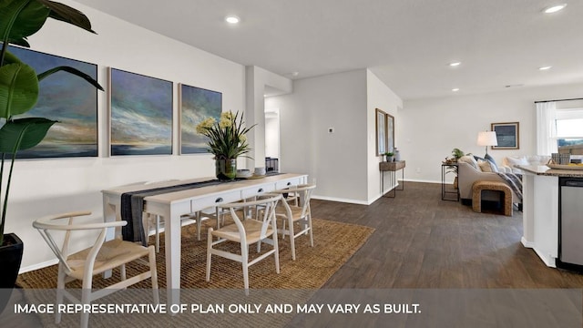 dining room featuring dark wood-type flooring