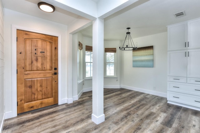 entryway featuring dark hardwood / wood-style floors