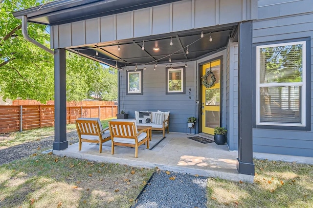 view of patio / terrace with an outdoor living space