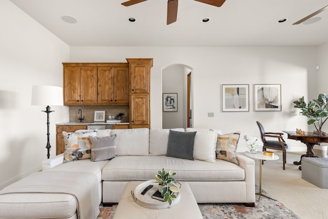 view of carpeted living room