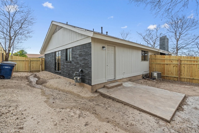 exterior space featuring central air condition unit