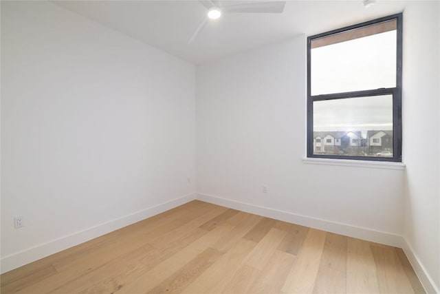 3008 Sorin St, Austin, TX 78723 - empty room with light wood-style flooring, ceiling fan, and baseboards