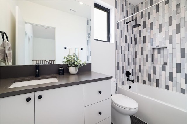 3008 Sorin St, Austin, TX 78723 - bathroom with vanity, tub / shower combination, and toilet