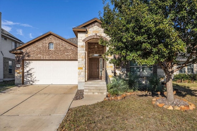 view of front of house with a garage