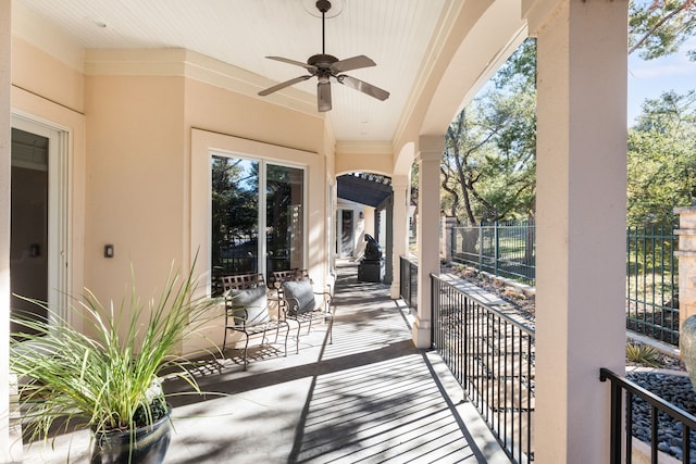 view of patio / terrace with ceiling fan