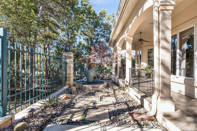 view of patio / terrace with ceiling fan