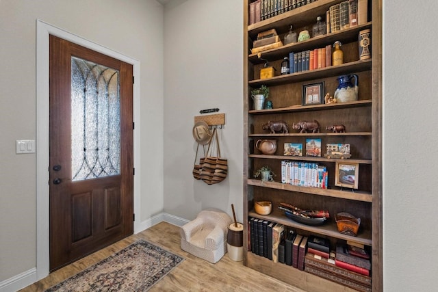 foyer entrance featuring light hardwood / wood-style floors