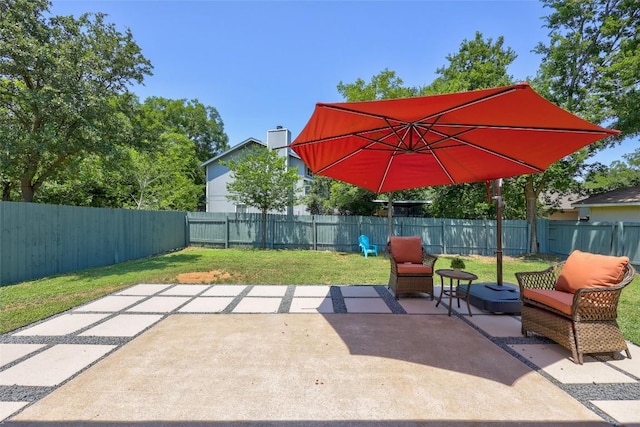 view of patio / terrace featuring a fenced backyard