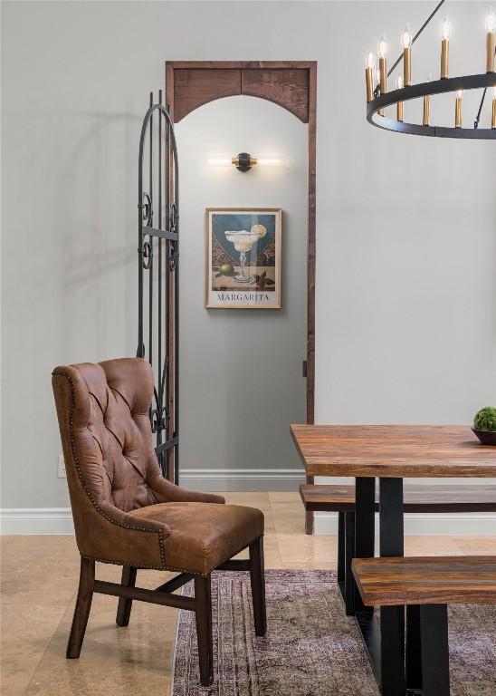 living area with baseboards