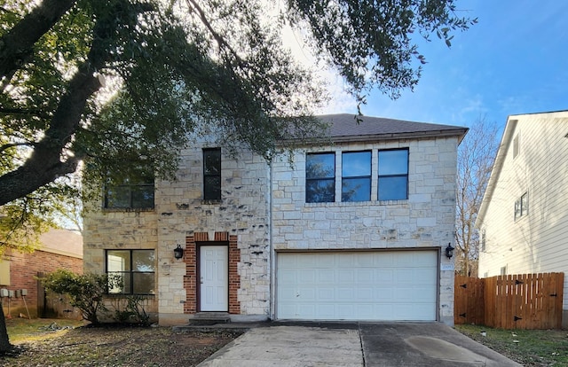 view of front of house with a garage