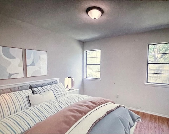 1206 Hackberry Dr, Marble Falls, TX 78654 - bedroom featuring wood finished floors, multiple windows, and baseboards