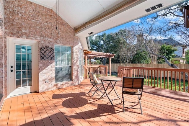 wooden deck with a pergola