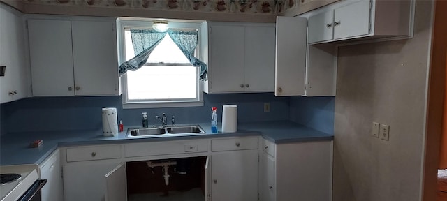 kitchen with white cabinets and sink