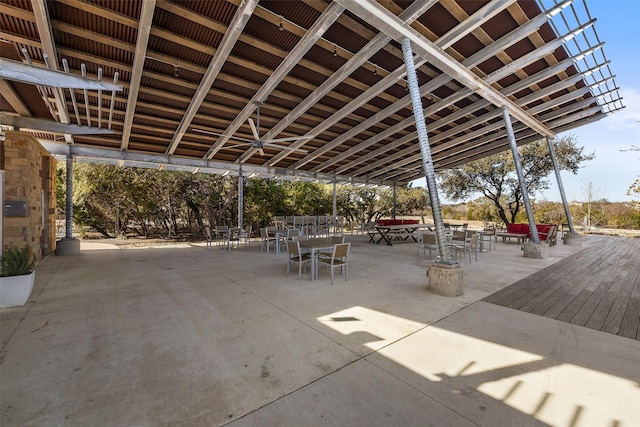 view of community with a patio area