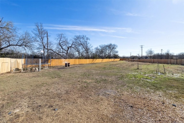 111 Lavender Cv, Dale, TX 78616 - fenced yard featuring a trampoline