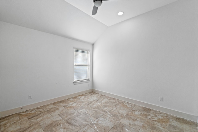 empty room with vaulted ceiling