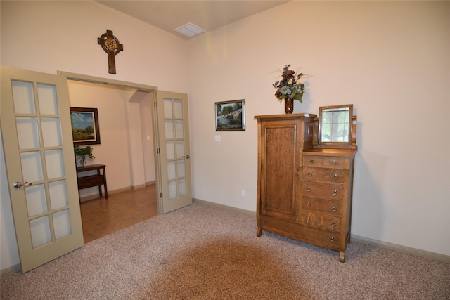 interior space with french doors