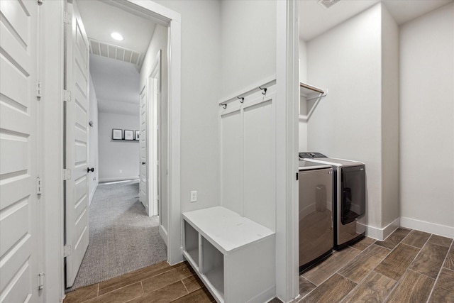 laundry area featuring washing machine and dryer