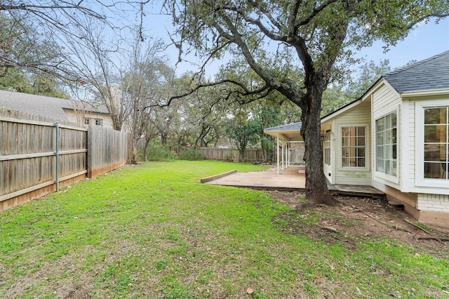 view of yard with a patio