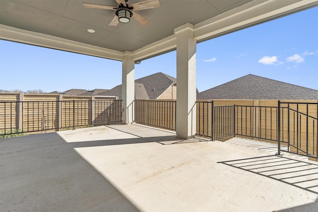 view of patio / terrace with ceiling fan