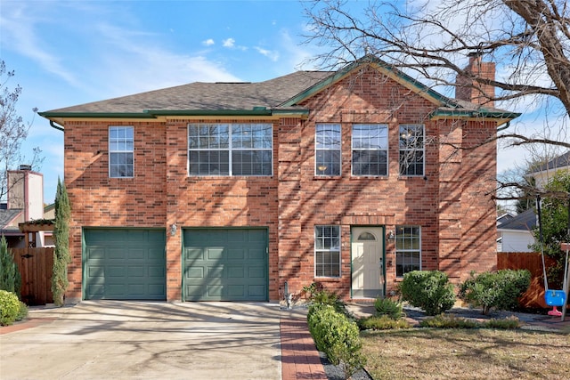 view of front of house with a garage