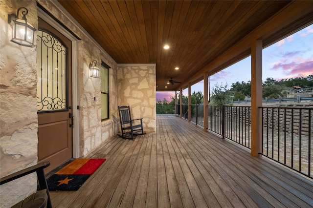 view of deck at dusk