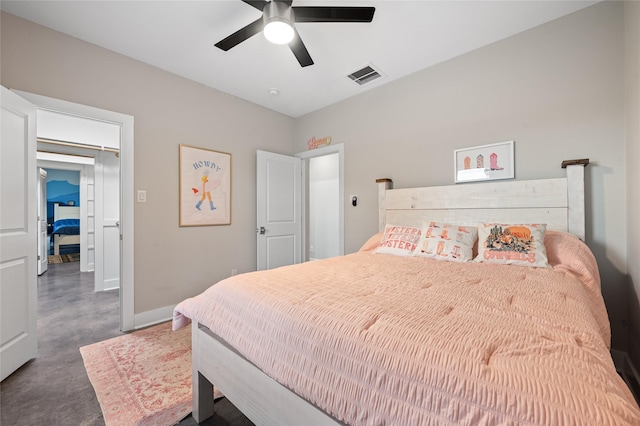 bedroom with ceiling fan