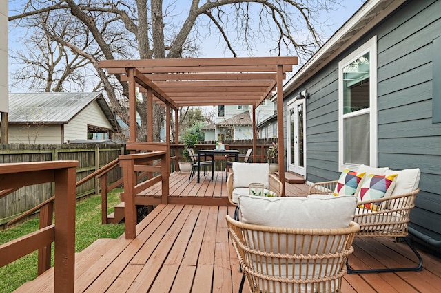 deck with a pergola