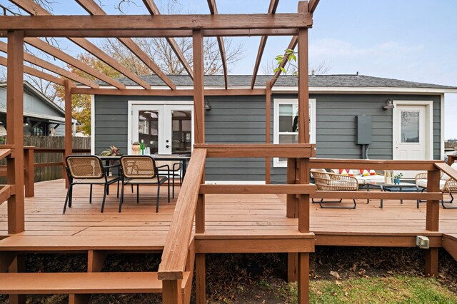 deck with french doors