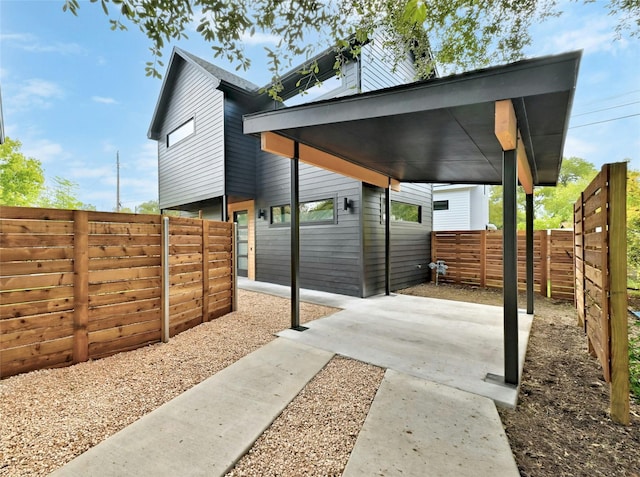 view of patio with a carport