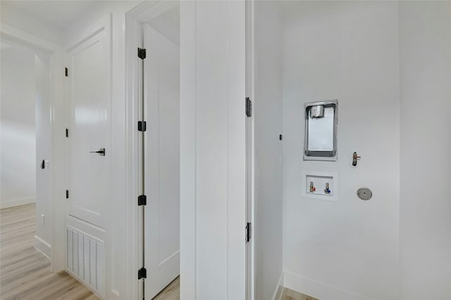 interior space with light hardwood / wood-style flooring