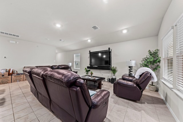 view of tiled living room