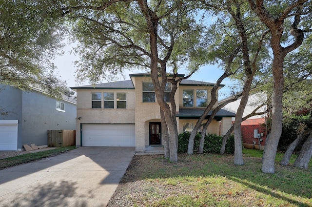 view of front facade with a garage