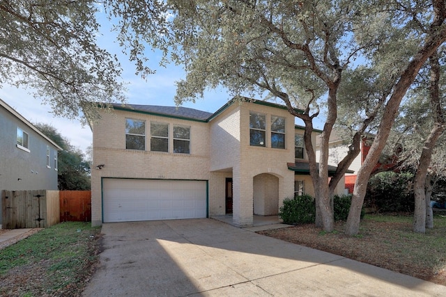 view of front of house with a garage