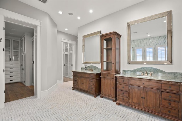 bathroom featuring vanity and tile patterned floors