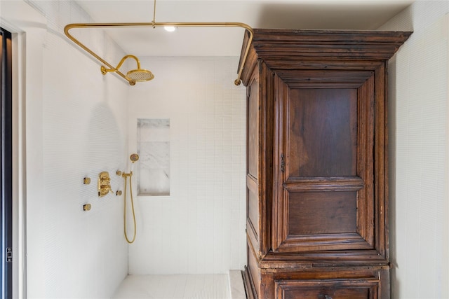 bathroom featuring walk in shower