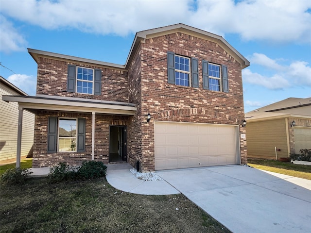 view of front property with a garage